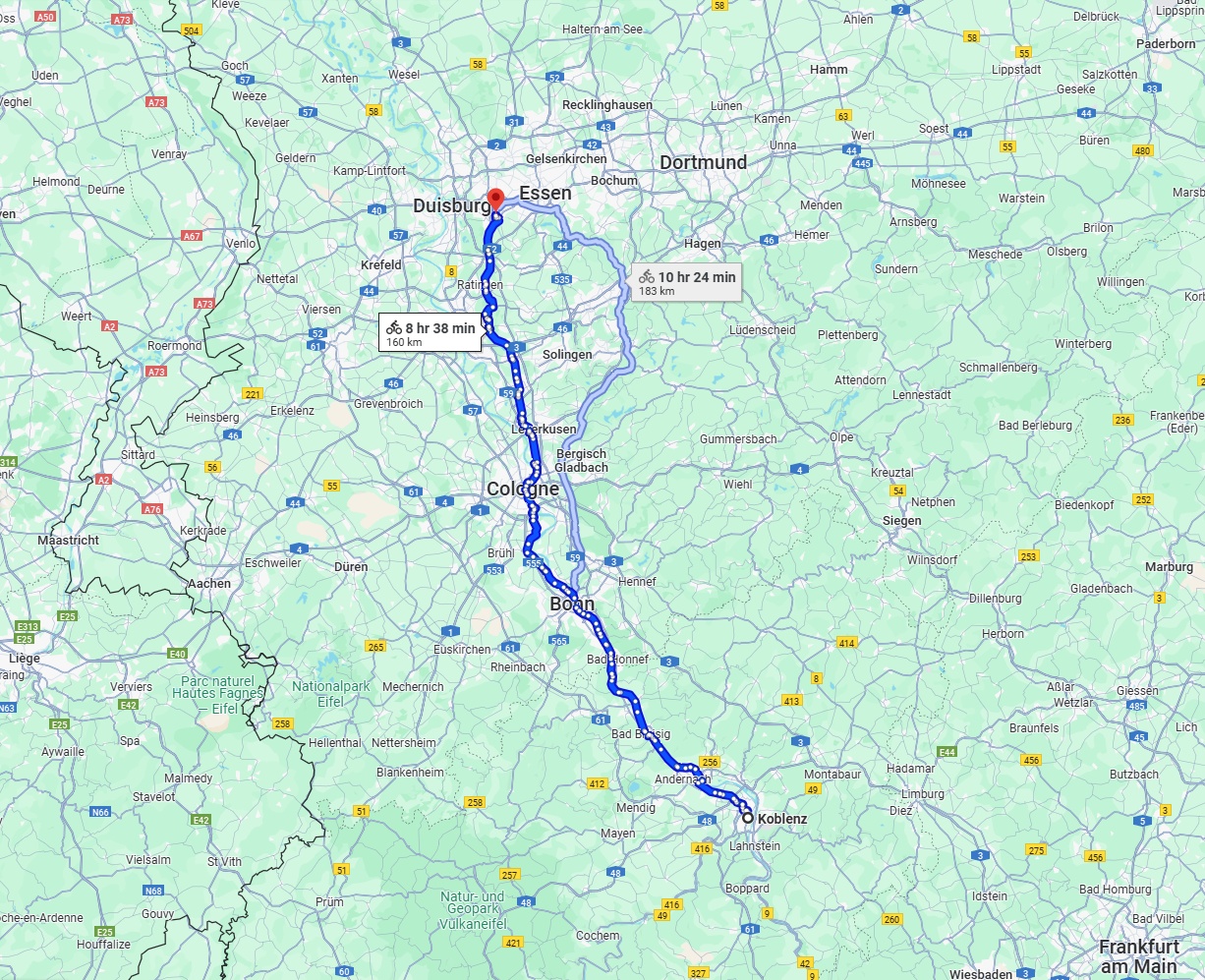 Anreise von Koblenz Zu Mülheim an der Ruhr Über 