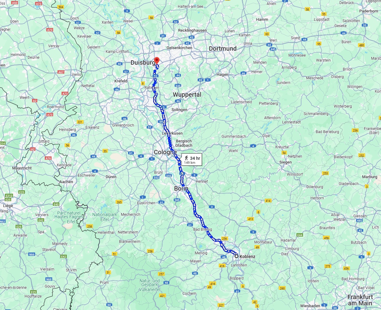 Anreise von Koblenz Zu Mülheim an der Ruhr Über 