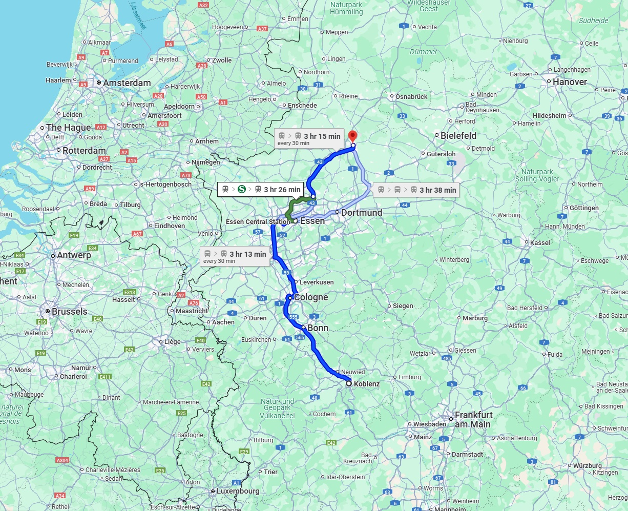 Anreise von Koblenz Zu Münster Über 