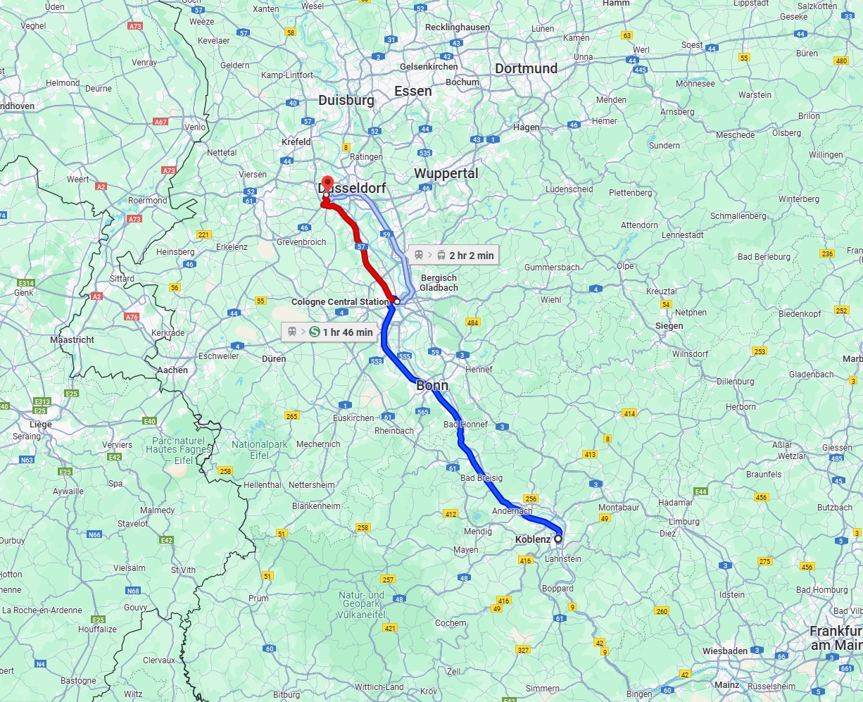 Anreise von Koblenz Zu Neuss Über 
