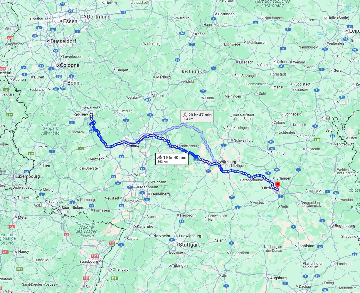 Anreise von Koblenz Zu Nürnberg Über 