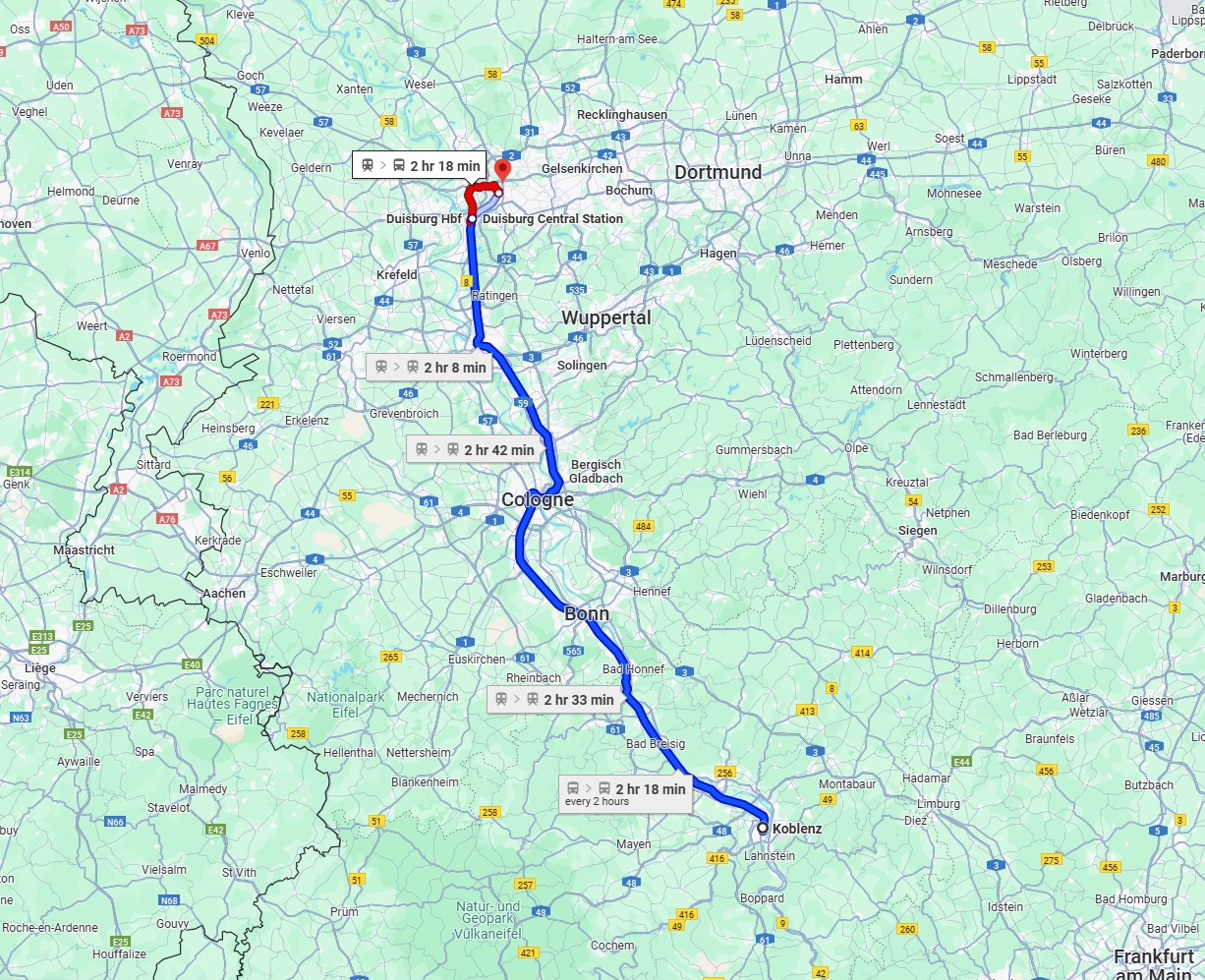 Anreise von Koblenz Zu Oberhausen Über 