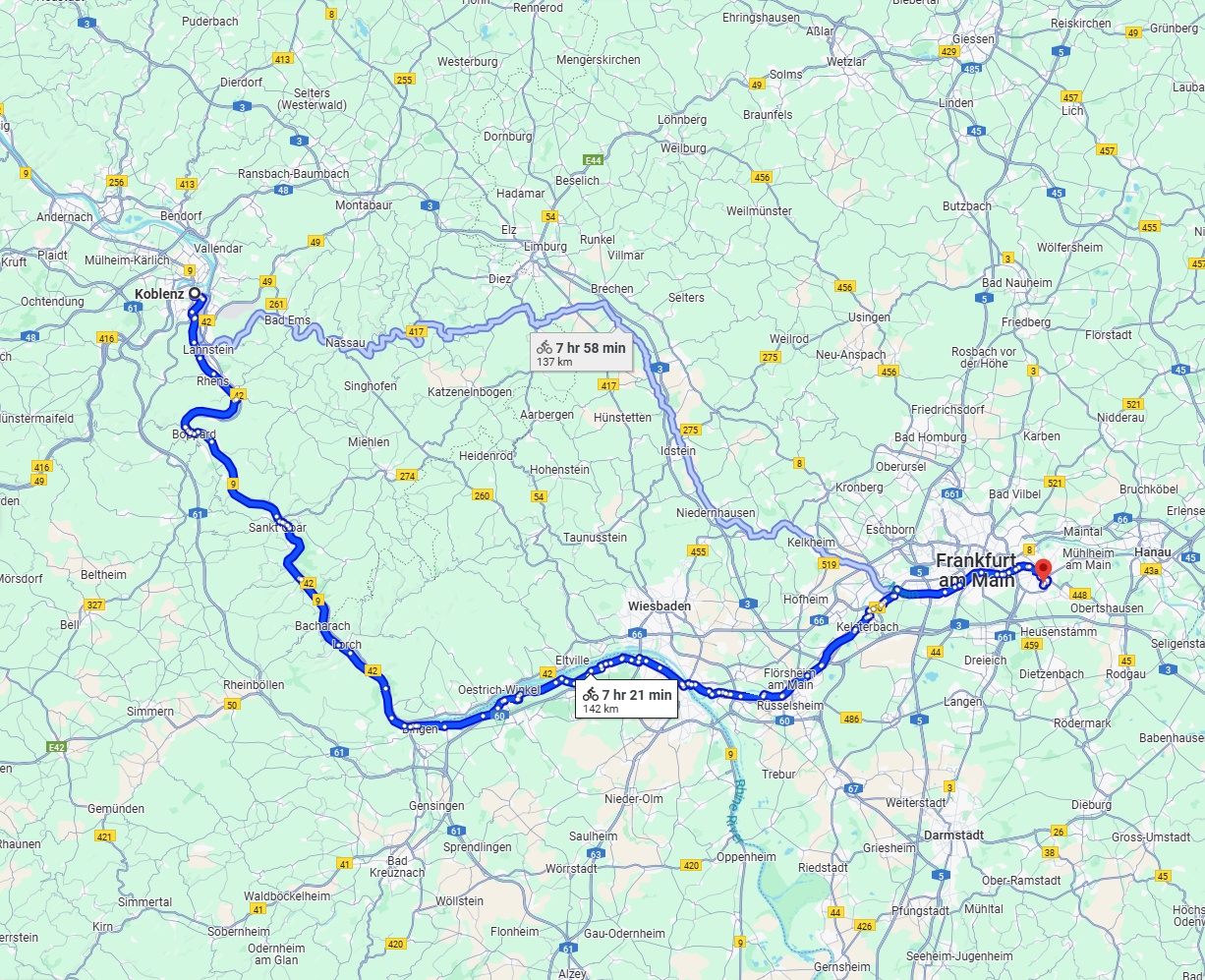 Anreise von Koblenz Zu Offenbach am Main Über 