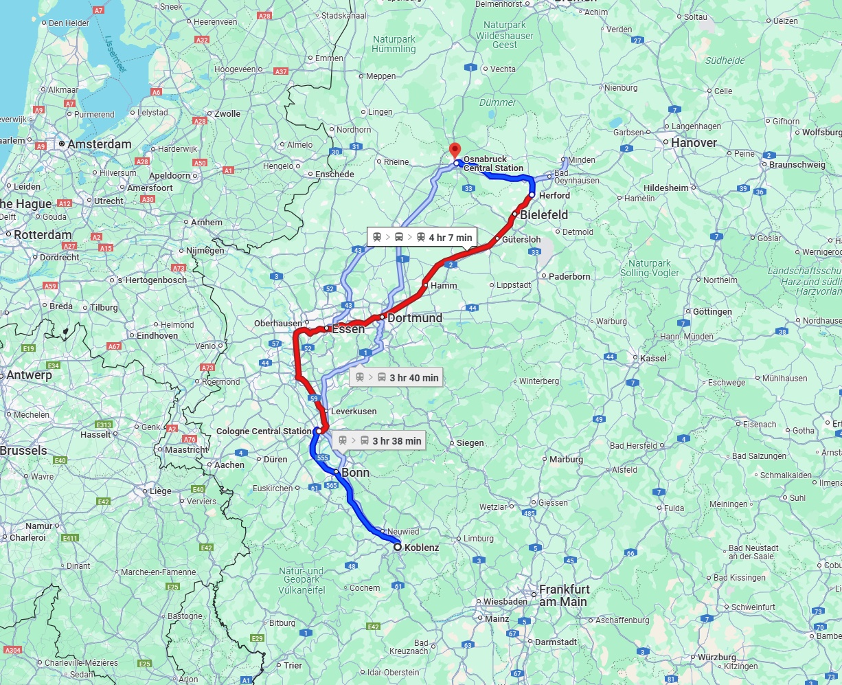 Anreise von Koblenz Zu Osnabrück Über 