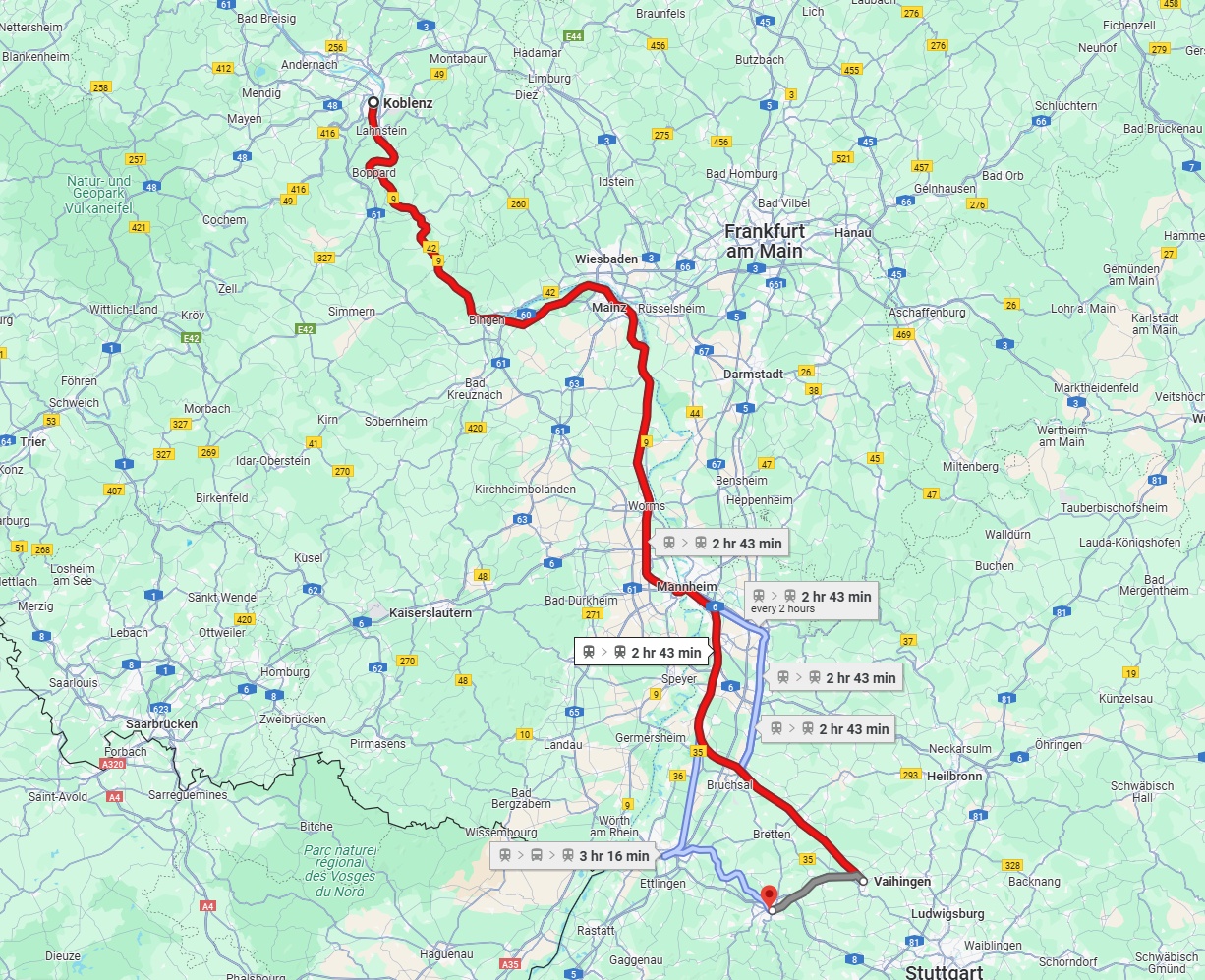 Anreise von Koblenz Zu Pforzheim Über 