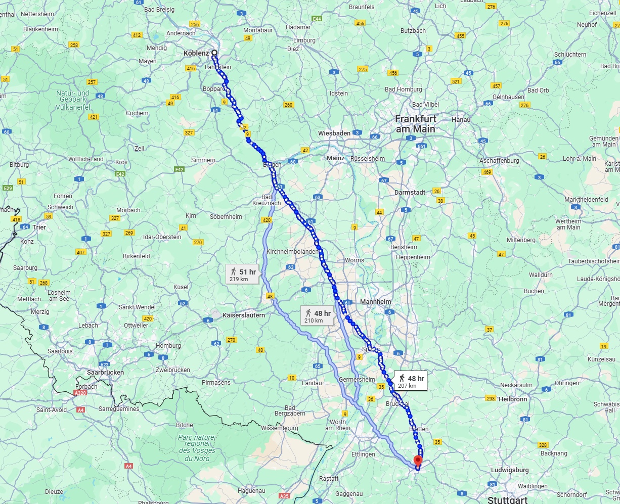 Anreise von Koblenz Zu Pforzheim Über 