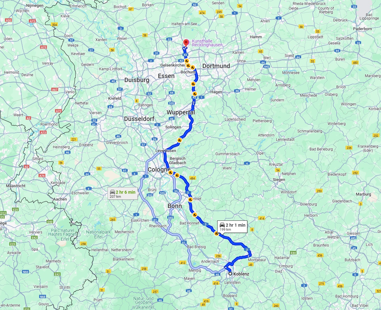 Anreise von Koblenz Zu Recklinghausen Über via A3
