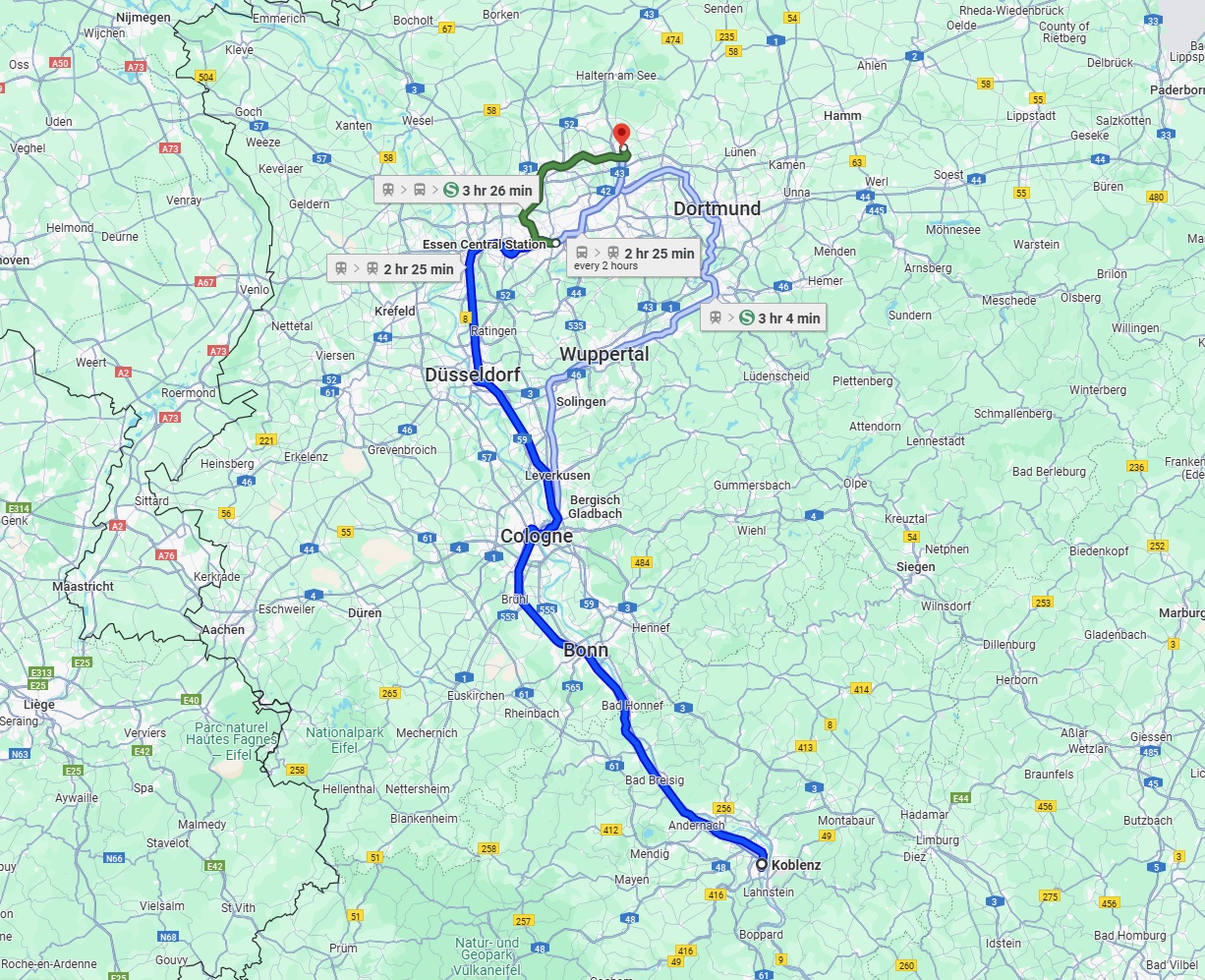 Anreise von Koblenz Zu Recklinghausen Über 