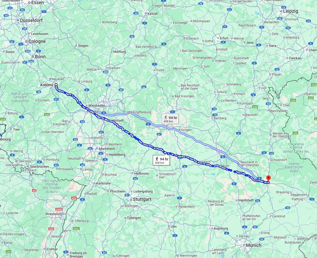 Anreise von Koblenz Zu Regensburg Über 