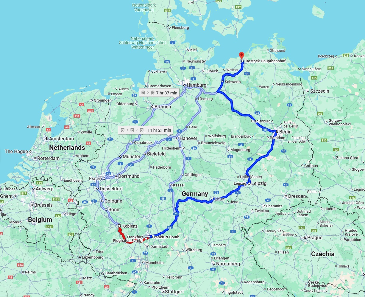 Anreise von Koblenz Zu Rostock Über 