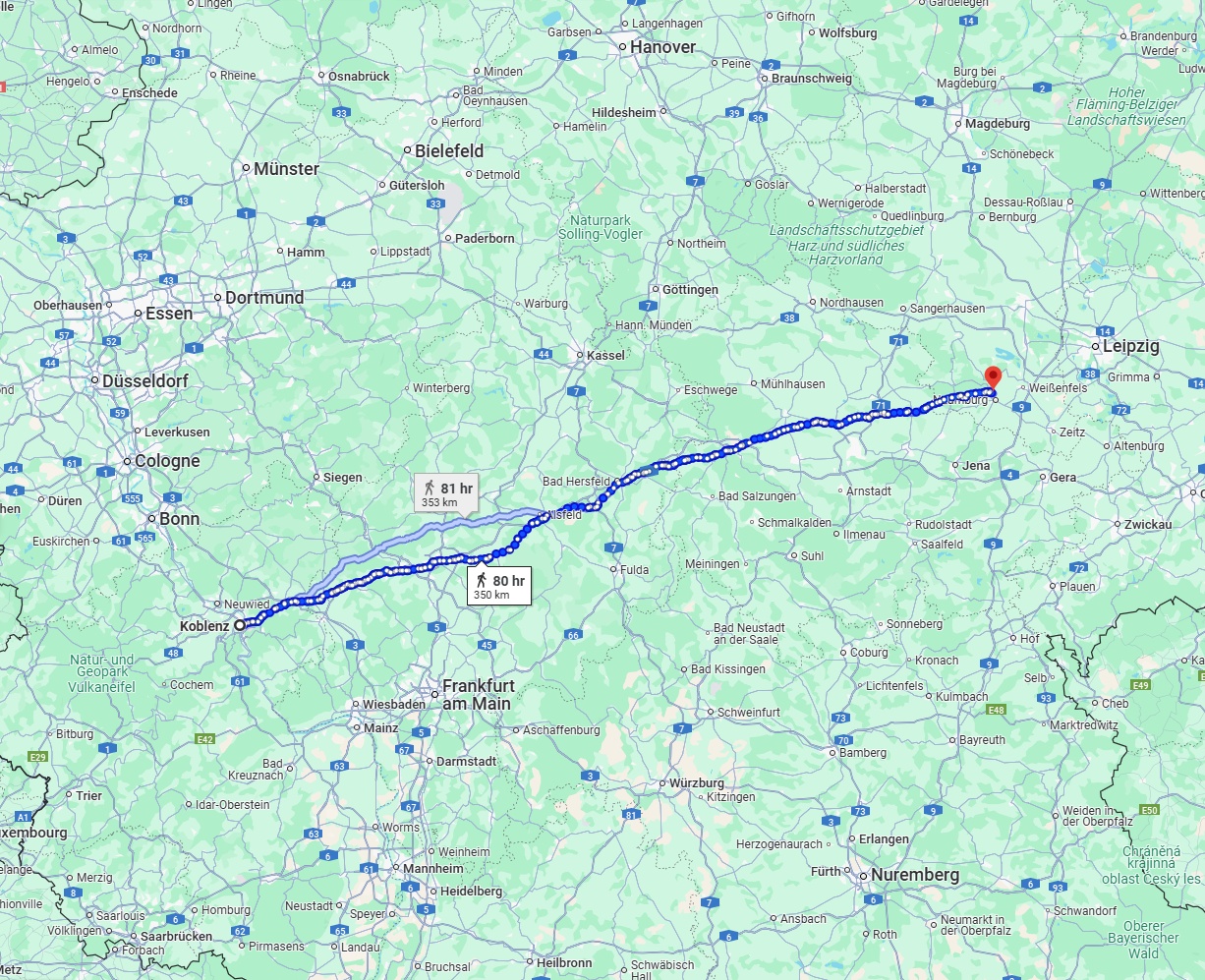 Anreise von Koblenz Zu Saale Über 