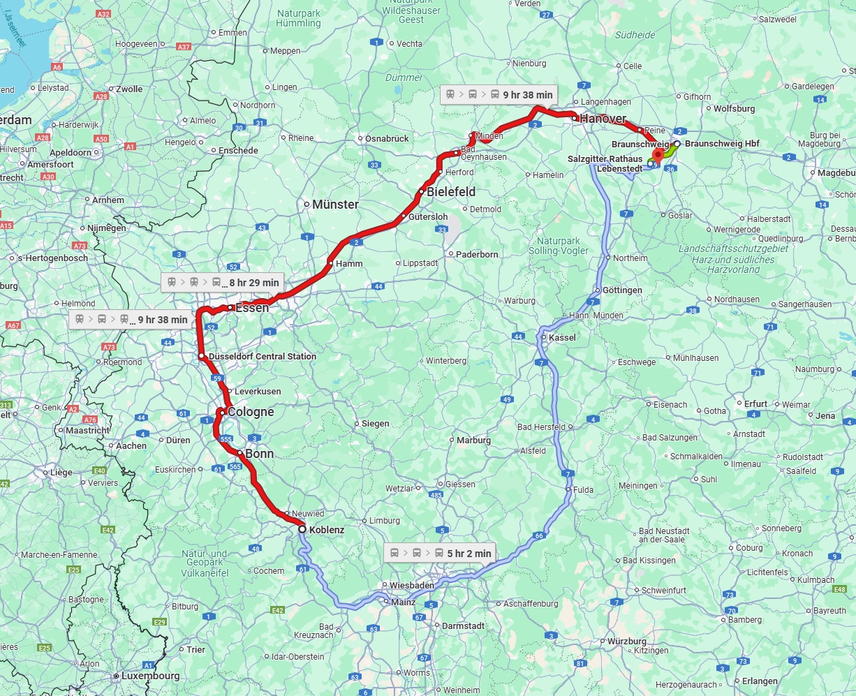 Anreise von Koblenz Zu Salzgitter Über 