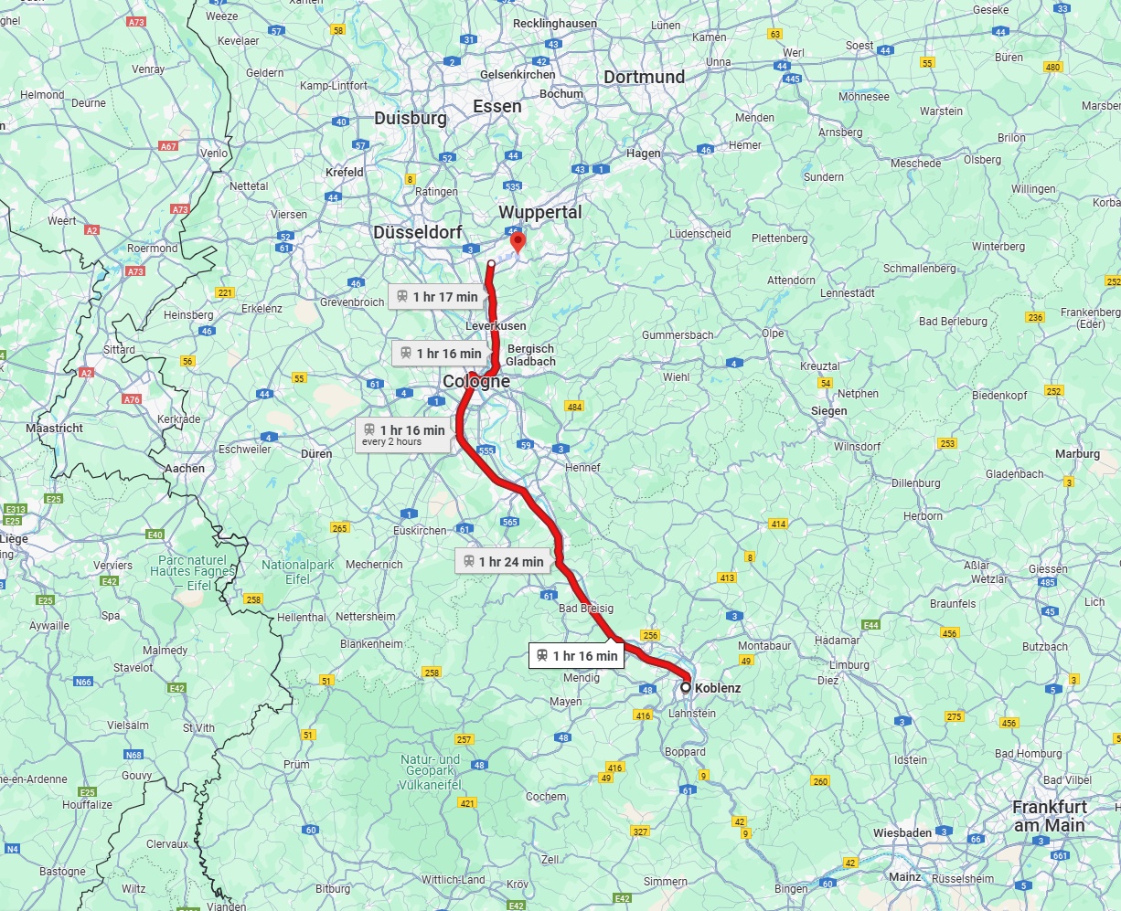 Anreise von Koblenz Zu Solingen Über 