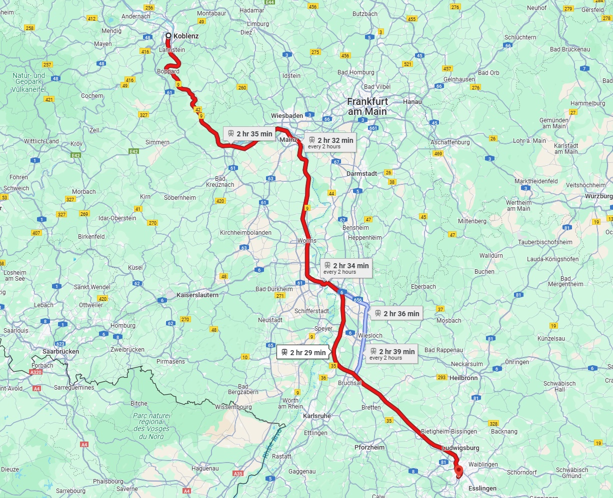 Anreise von Koblenz Zu Stuttgart Über 