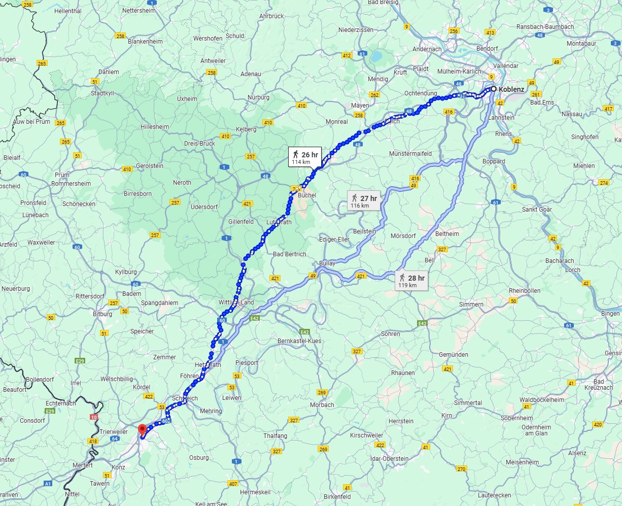 Anreise von Koblenz Zu Trier Über 