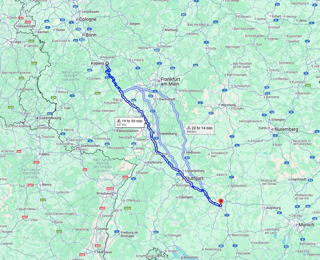 Anreise von Koblenz Zu Ulm Über 