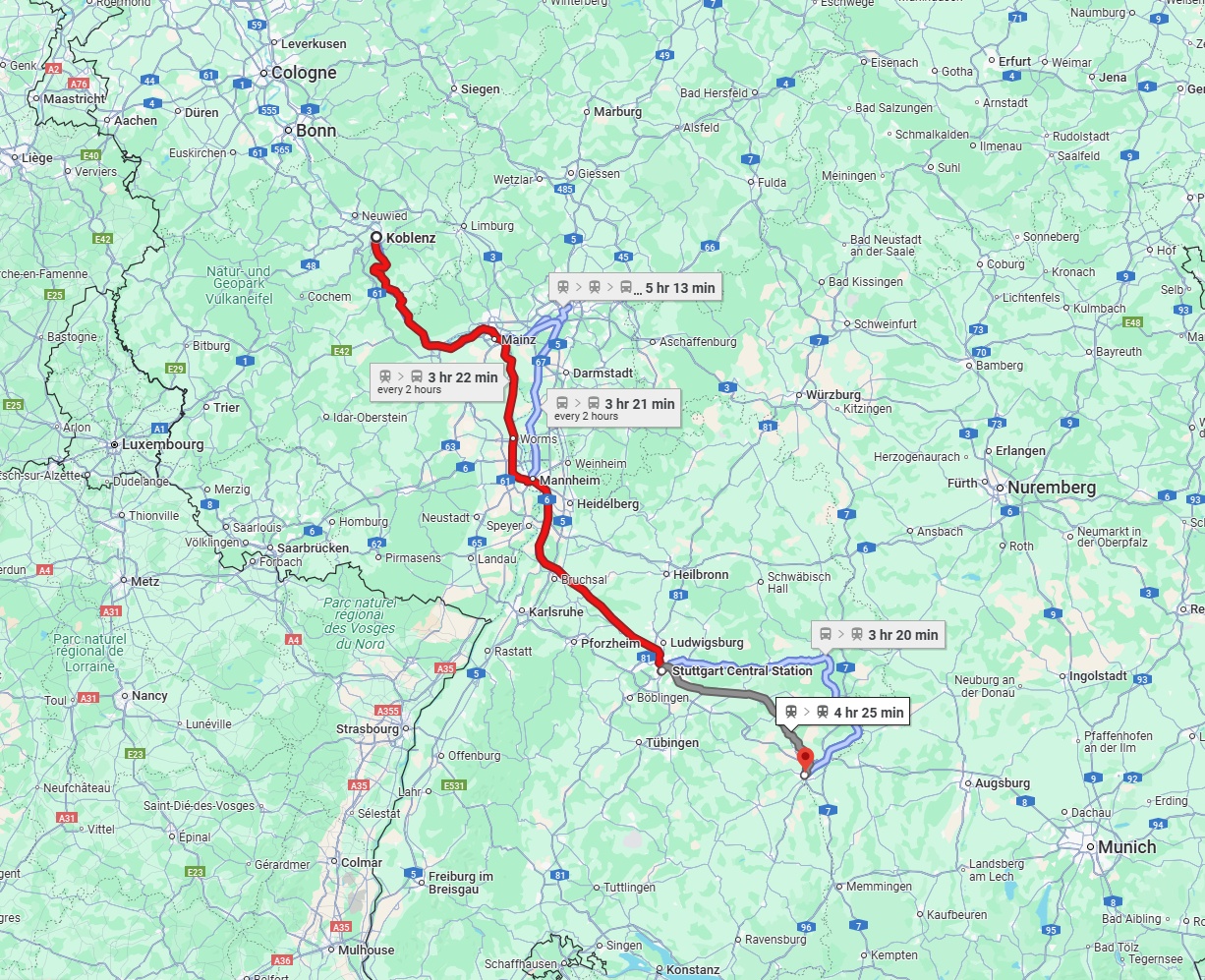 Anreise von Koblenz Zu Ulm Über 