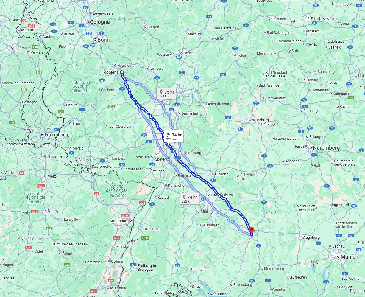 Anreise von Koblenz Zu Ulm Über 