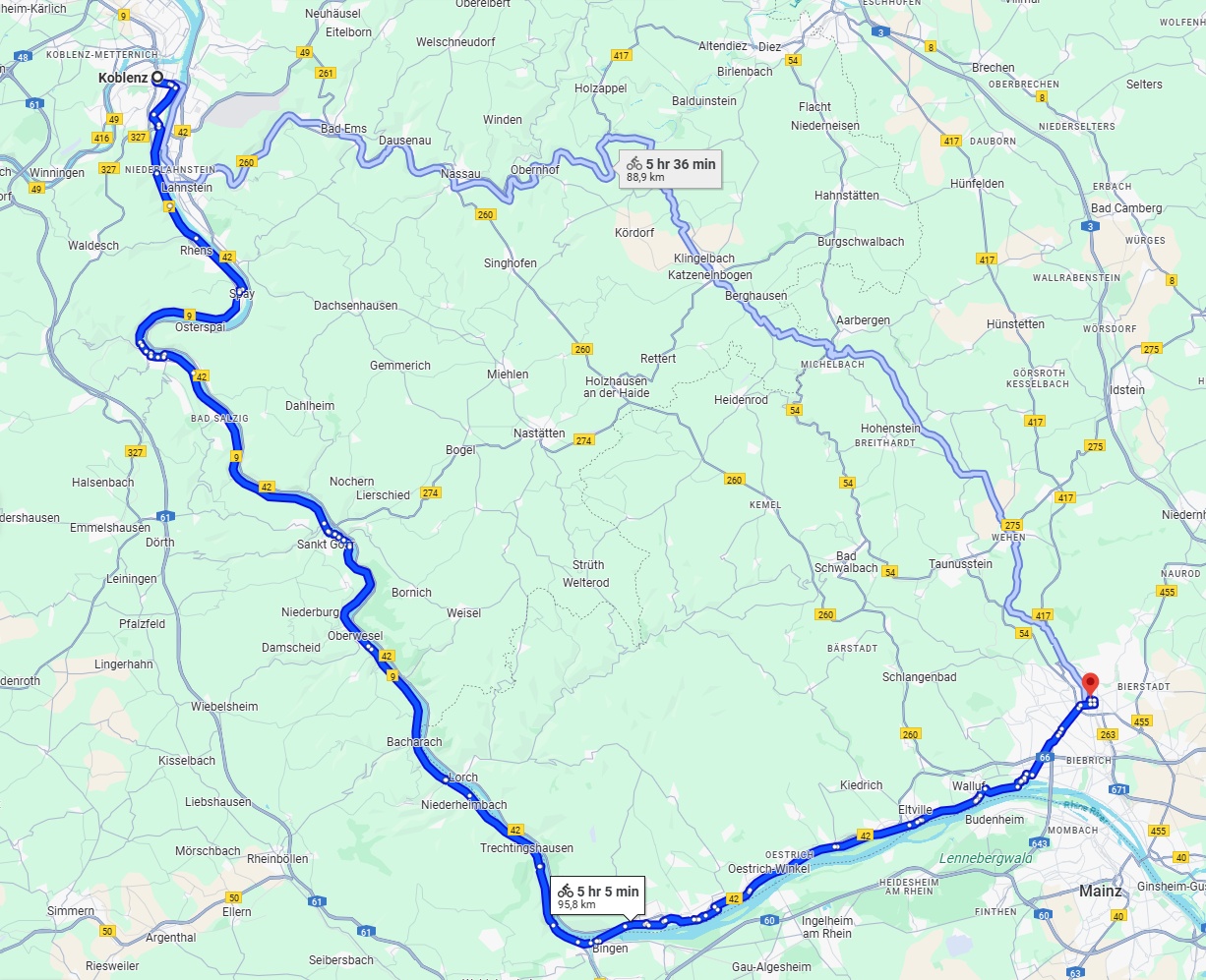 Anreise von Koblenz Zu Wiesbaden Über 