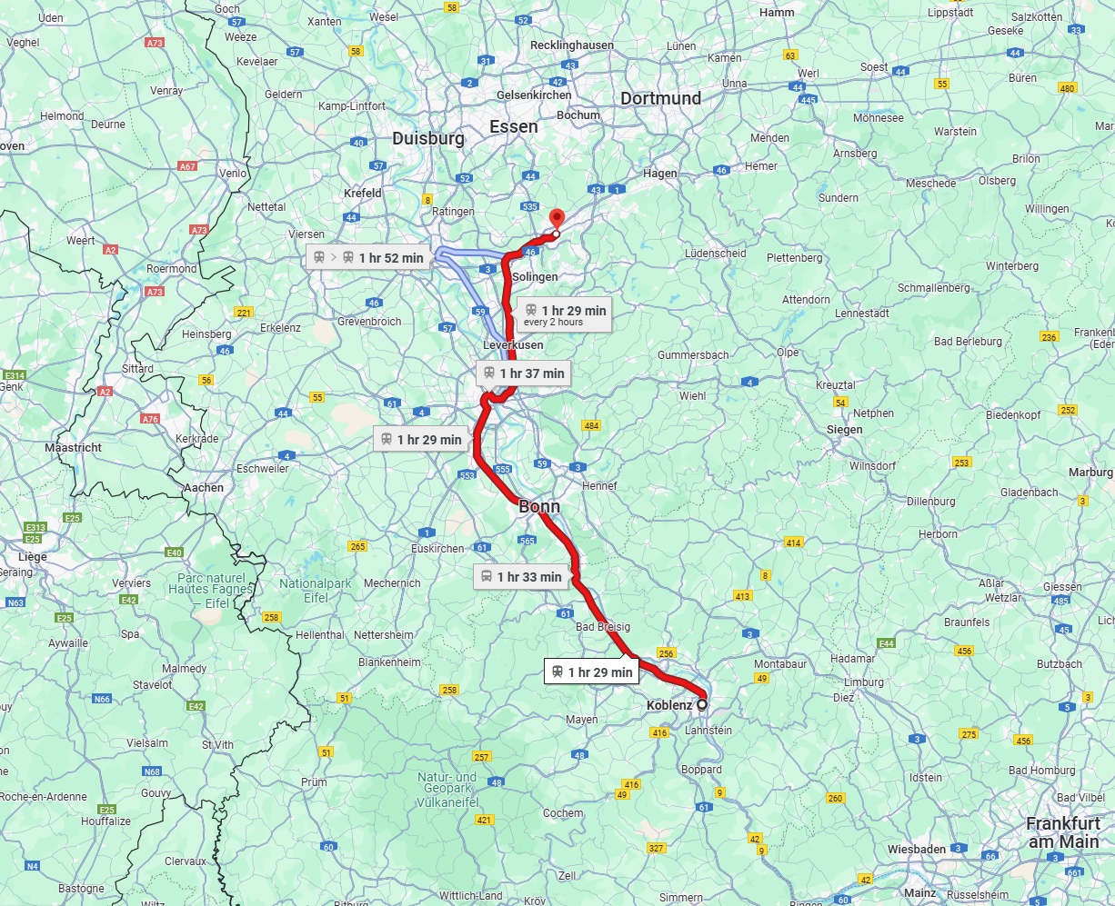 Anreise von Koblenz Zu Wuppertal Über 