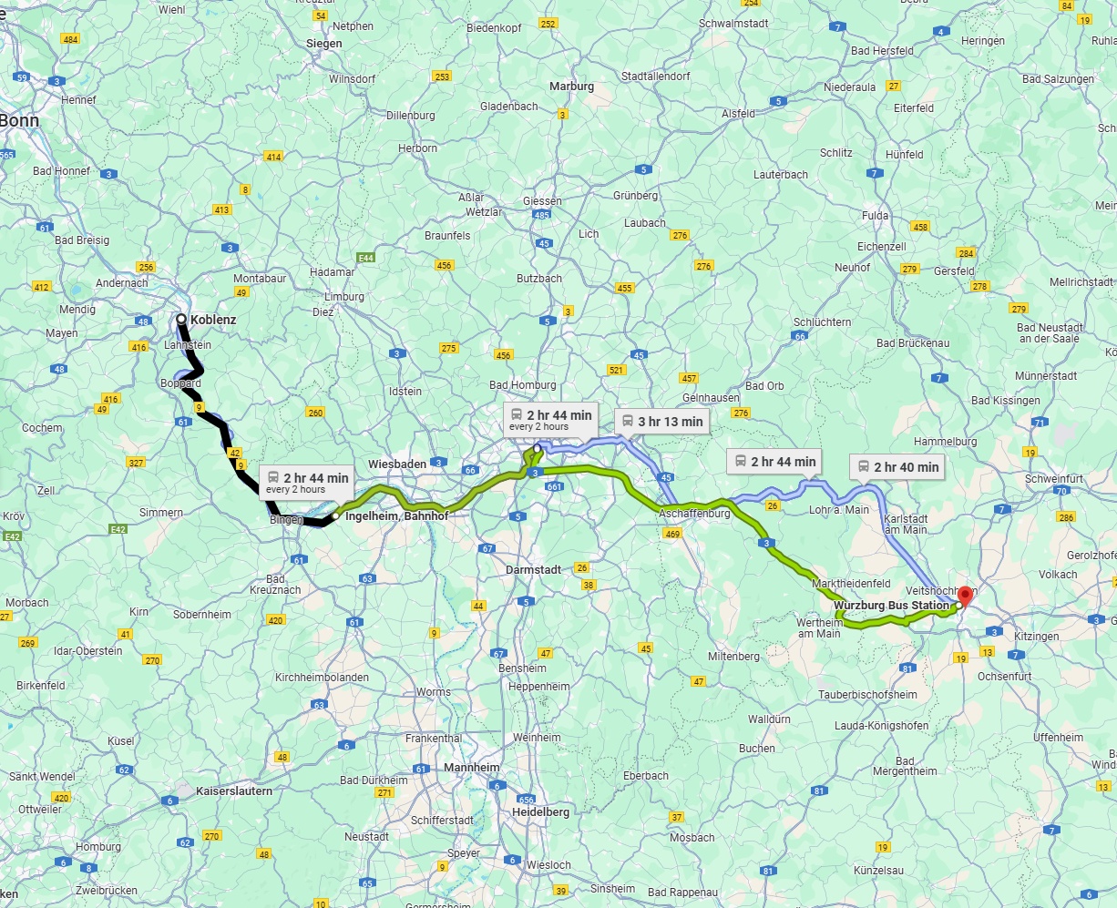 Anreise von Koblenz Zu Würzburg Über 