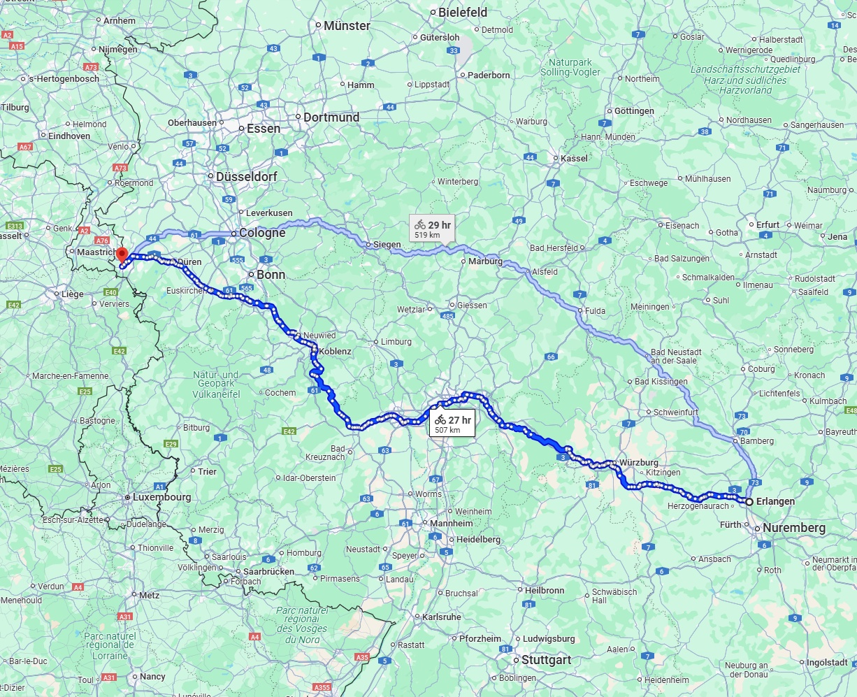 Anreise von Erlangen Zu Aachen Über 