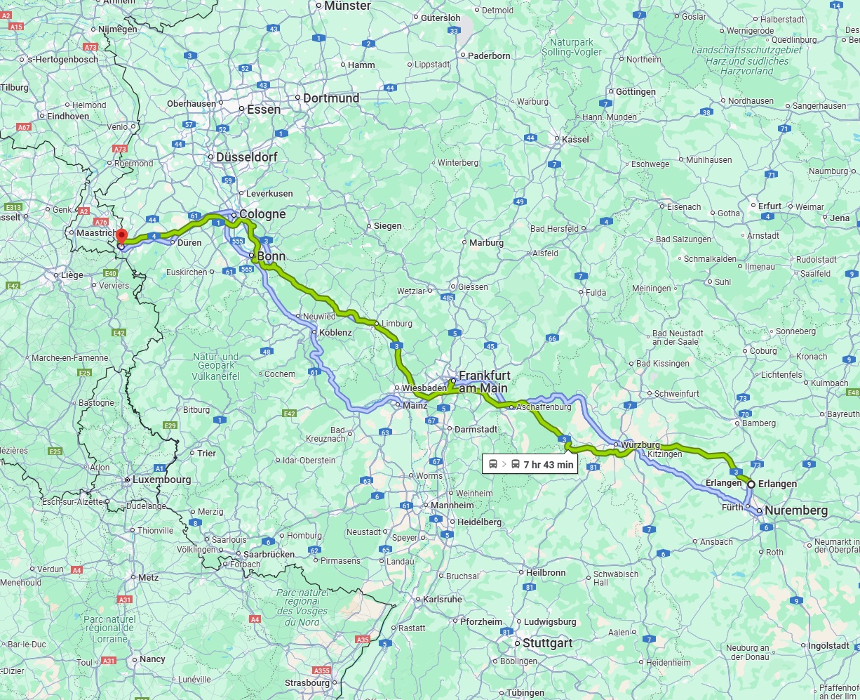 Anreise von Erlangen Zu Aachen Über 