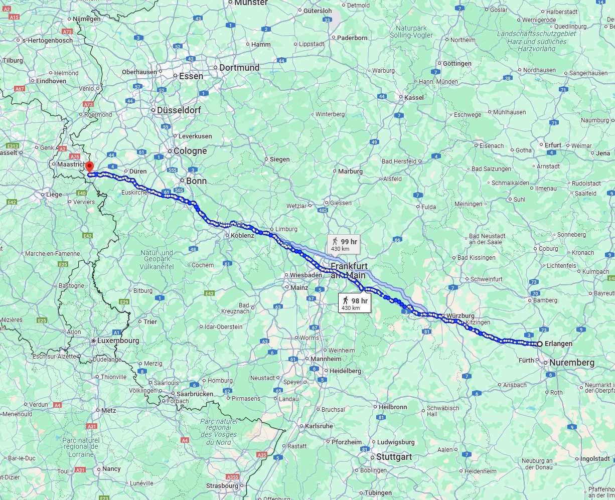 Anreise von Erlangen Zu Aachen Über 