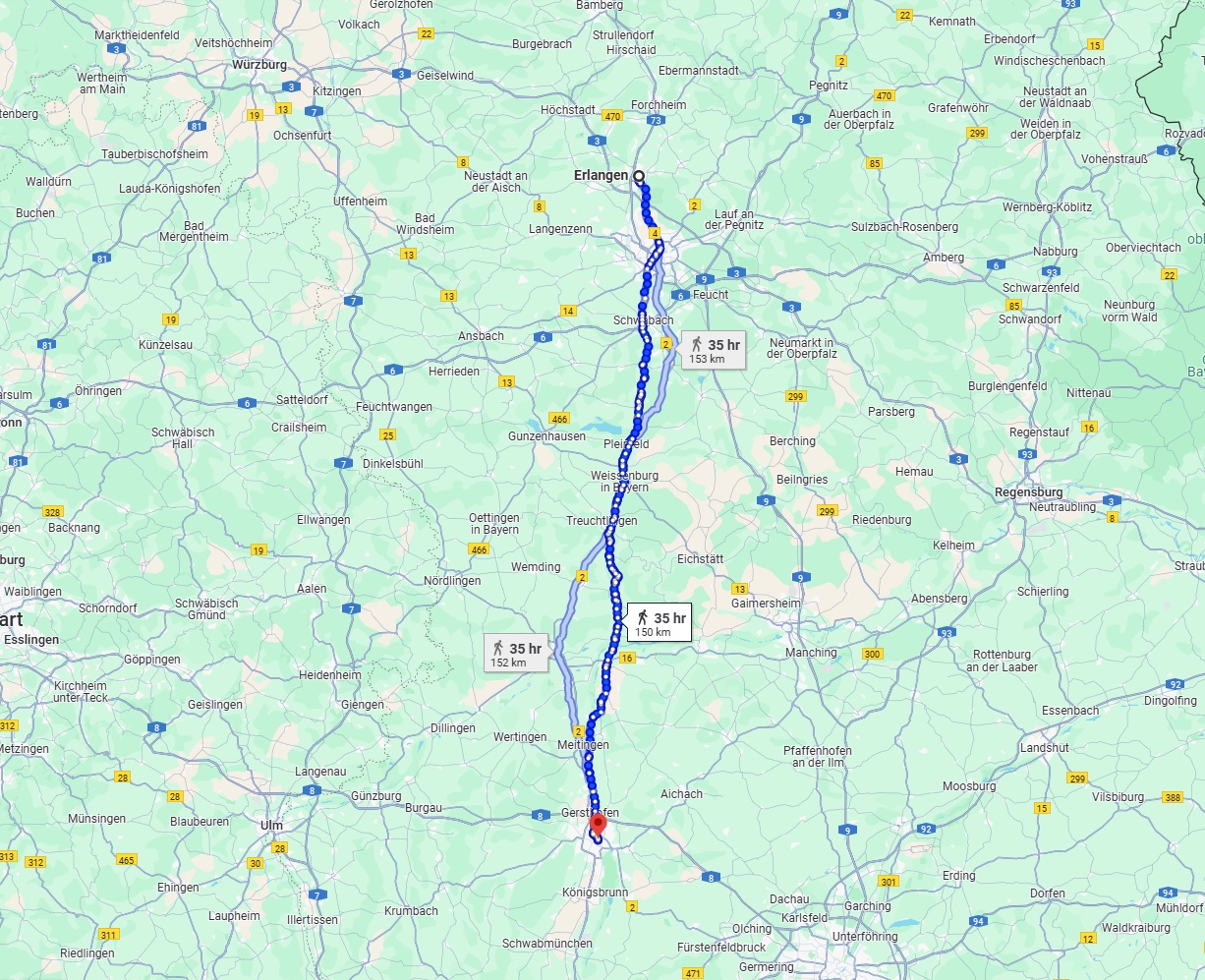 Anreise von Erlangen Zu Augsburg Über 
