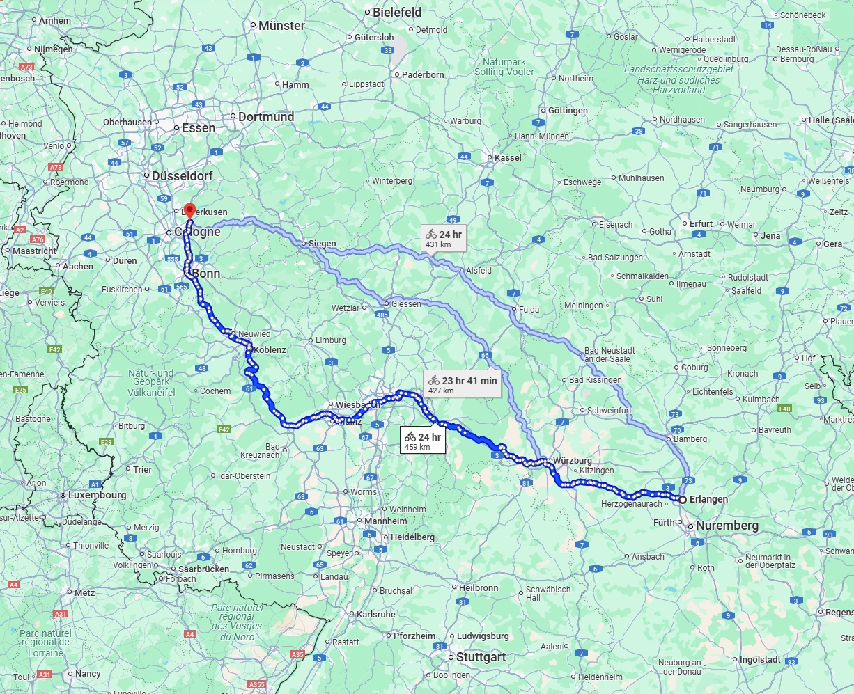 Anreise von Erlangen Zu Bergisch Gladbach Über 