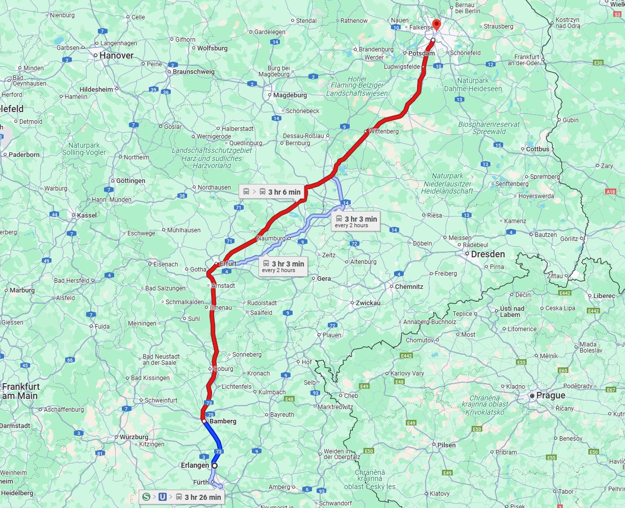 Anreise von Erlangen Zu Berlin Über 