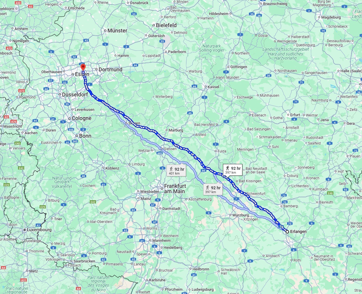 Anreise von Erlangen Zu Bochum Über 