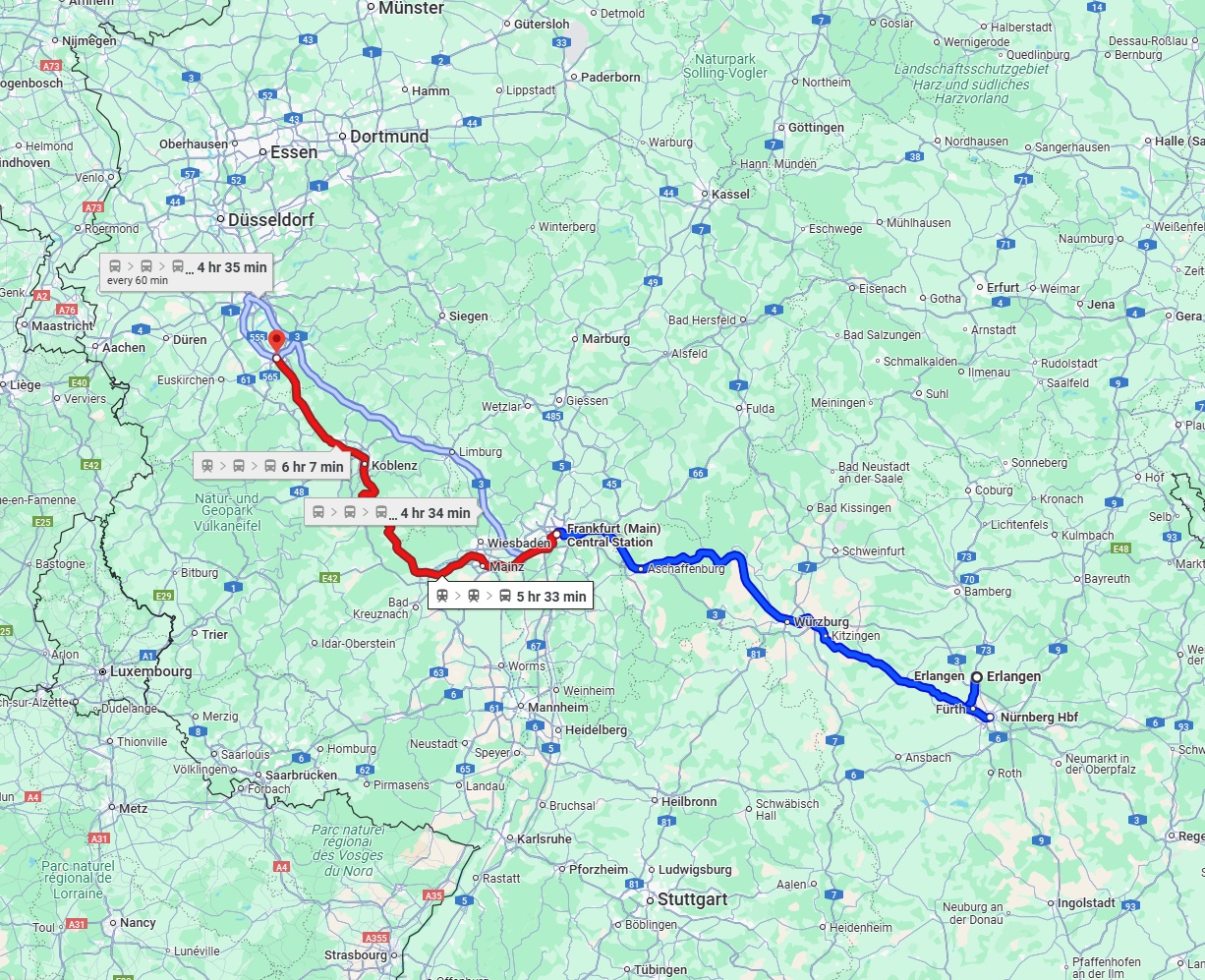 Anreise von Erlangen Zu Bonn Über 