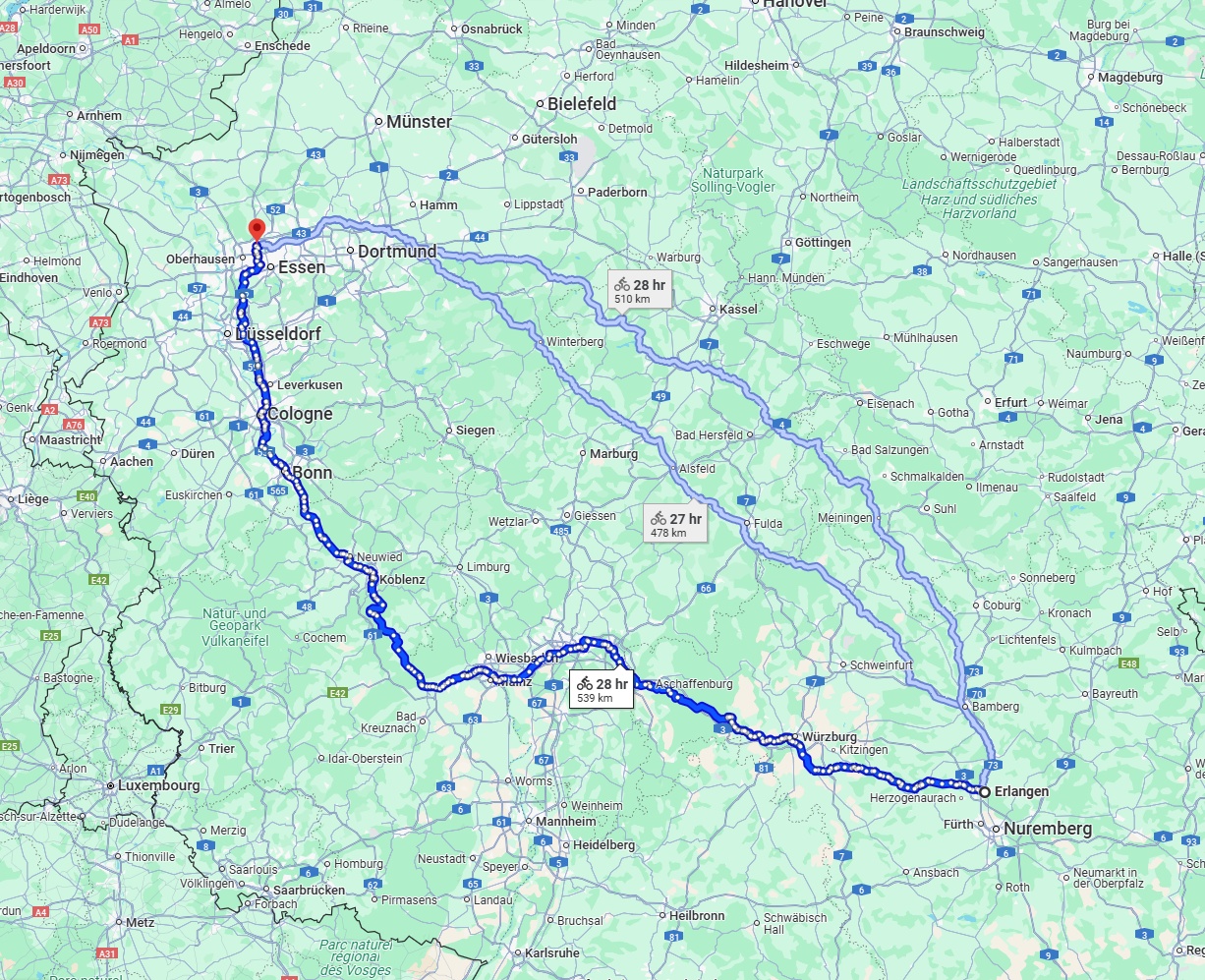 Anreise von Erlangen Zu Bottrop Über 