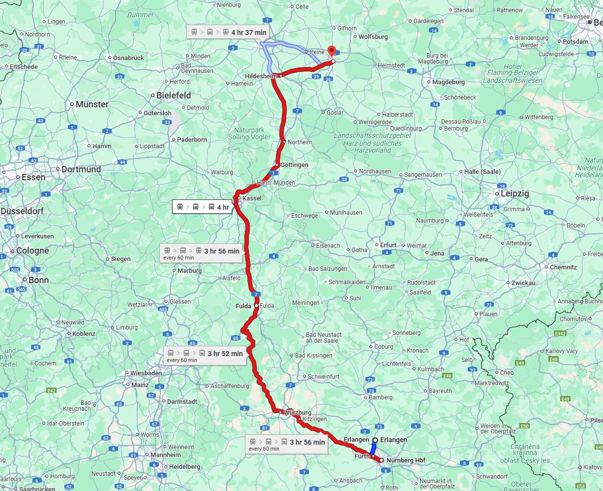 Anreise von Erlangen Zu Braunschweig Über 