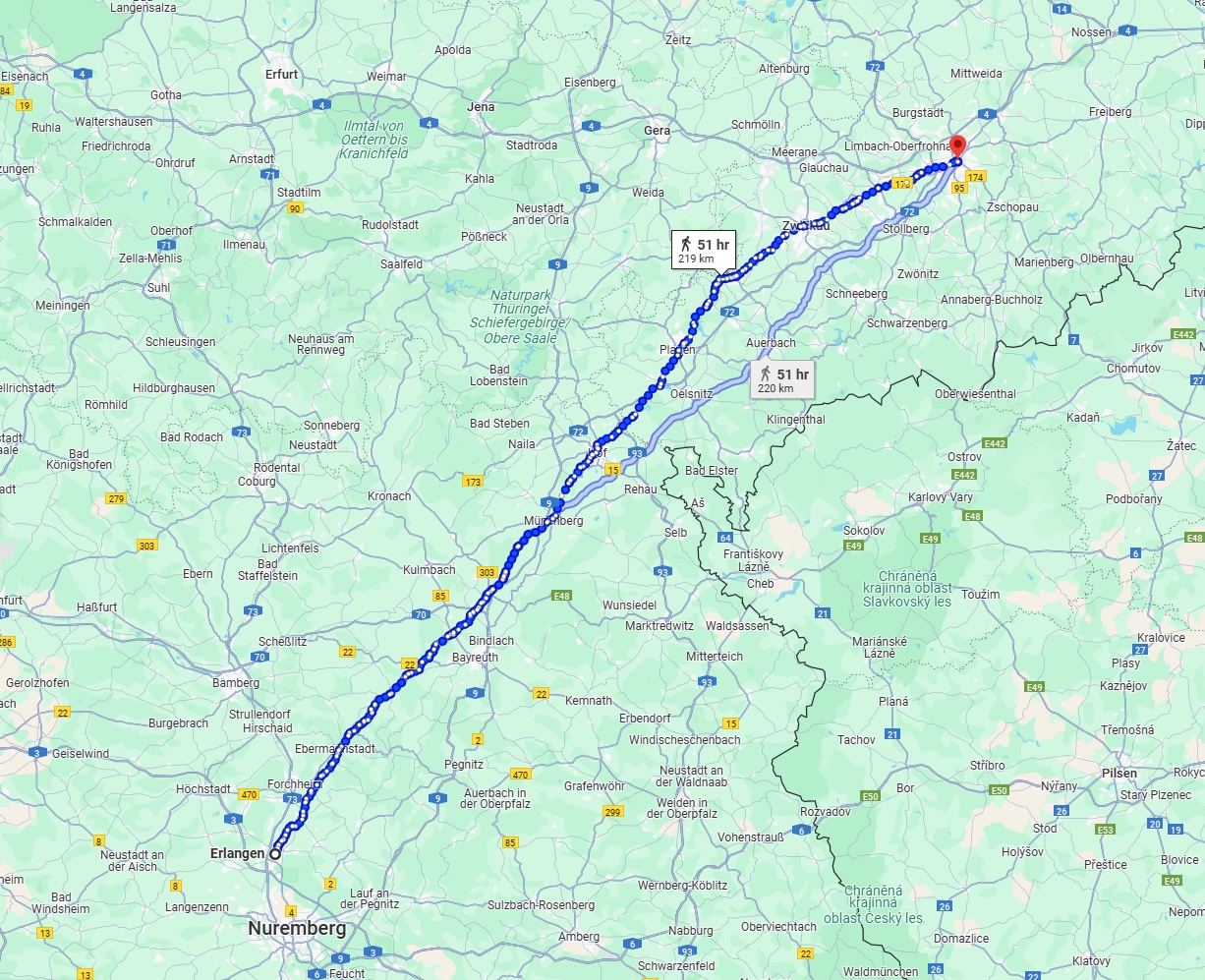 Anreise von Erlangen Zu Chemnitz Über 
