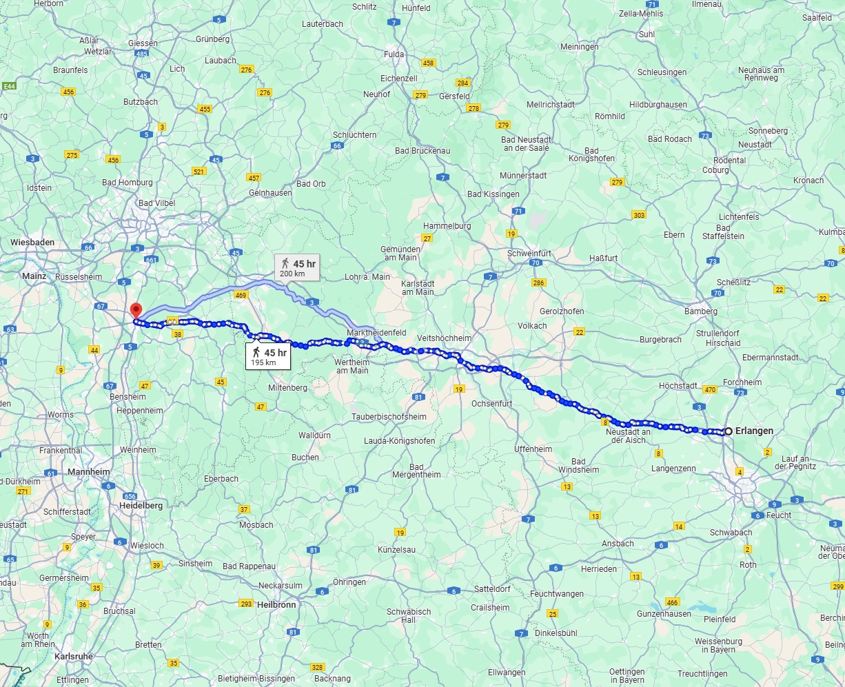 Anreise von Erlangen Zu Darmstadt Über 