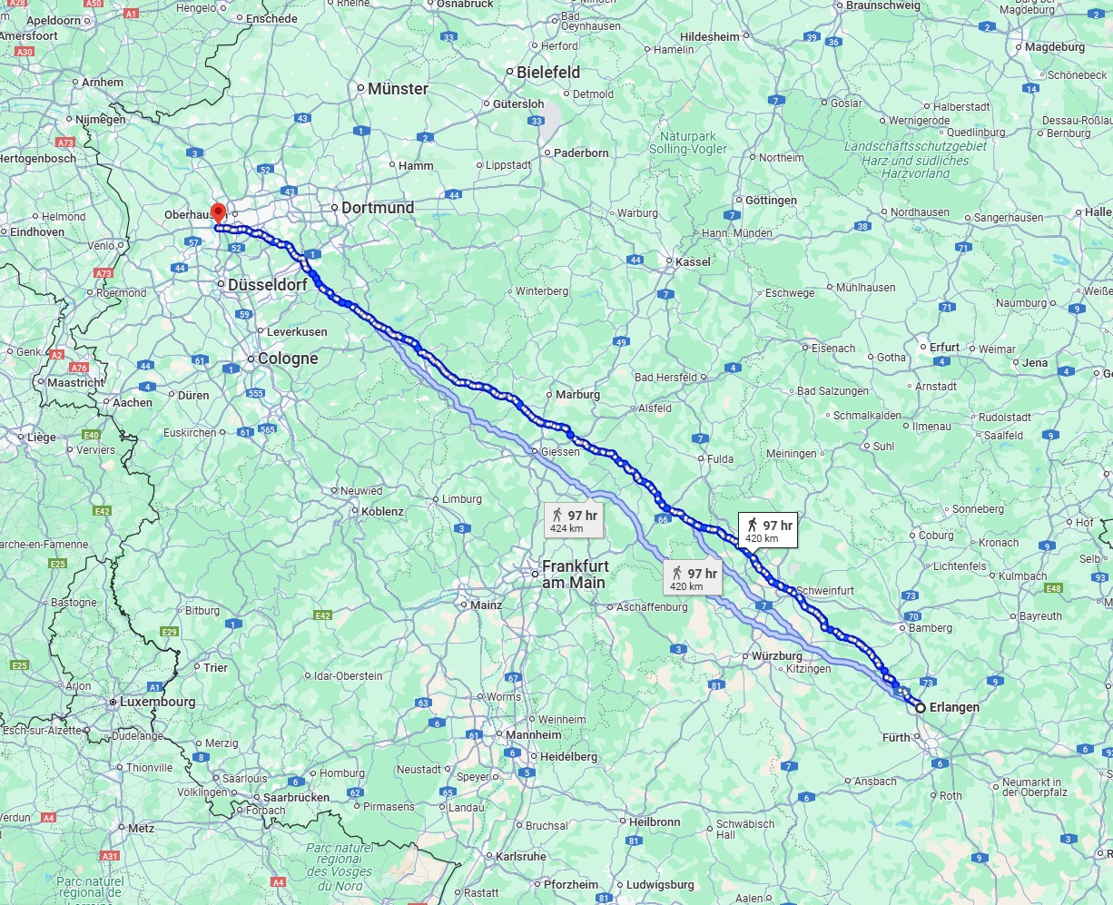 Anreise von Erlangen Zu Duisburg Über 