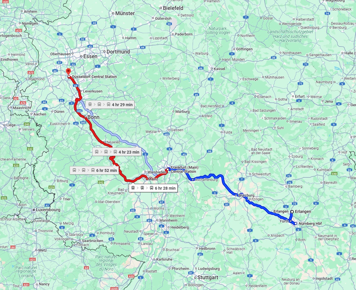 Anreise von Erlangen Zu Düsseldorf Über 