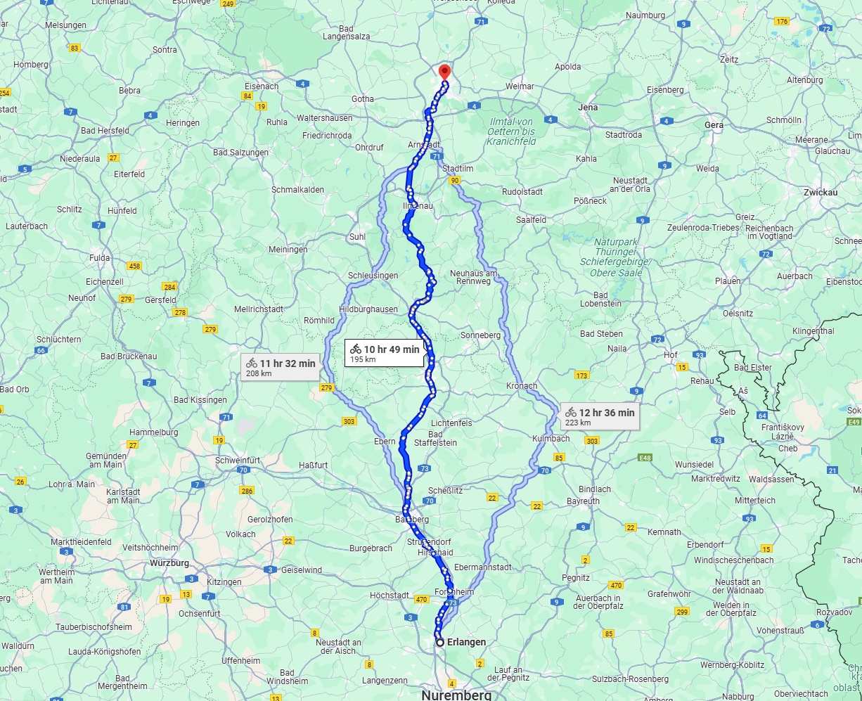 Anreise von Erlangen Zu Erfurt Über 