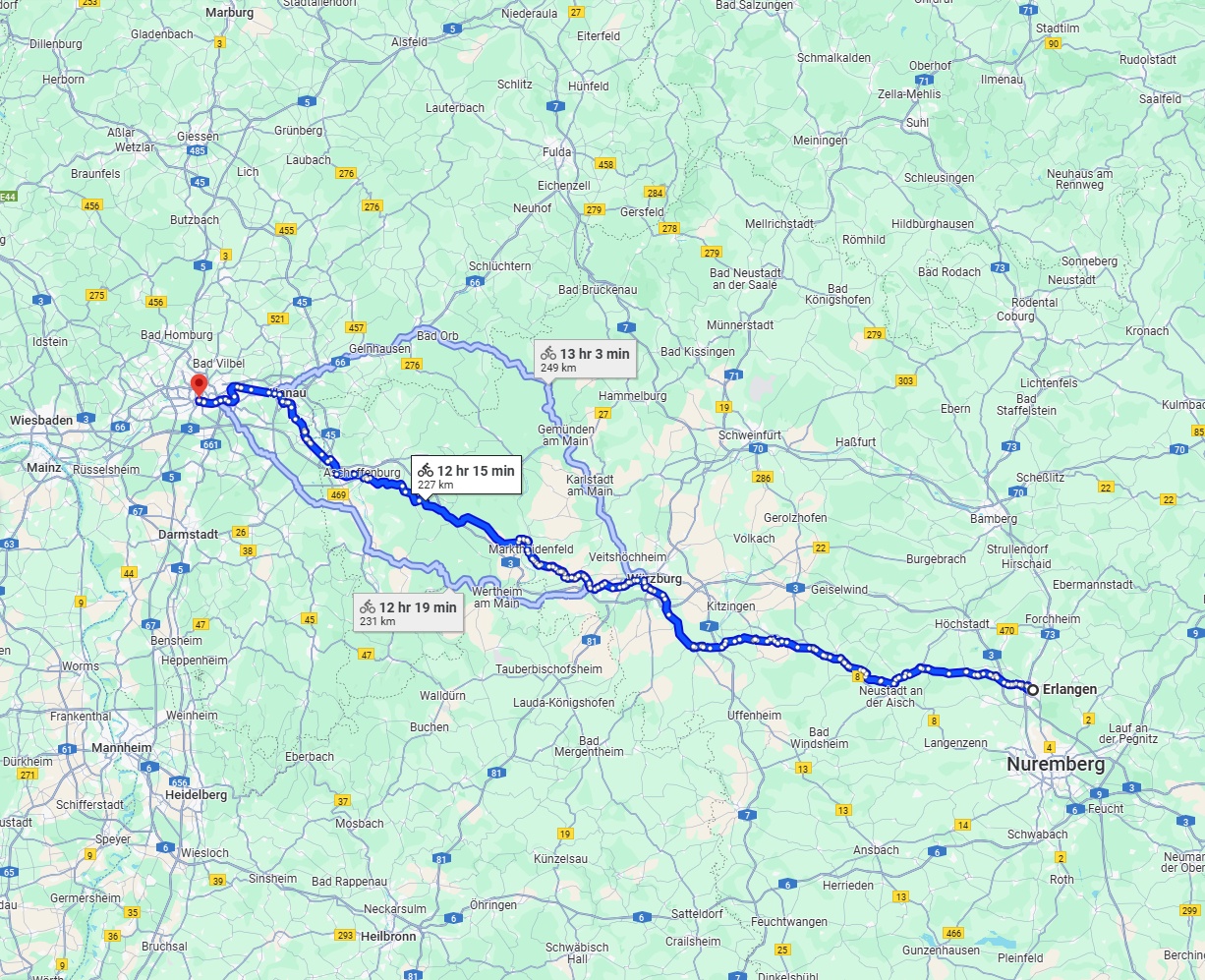 Anreise von Erlangen Zu Frankfurt am Main Über 