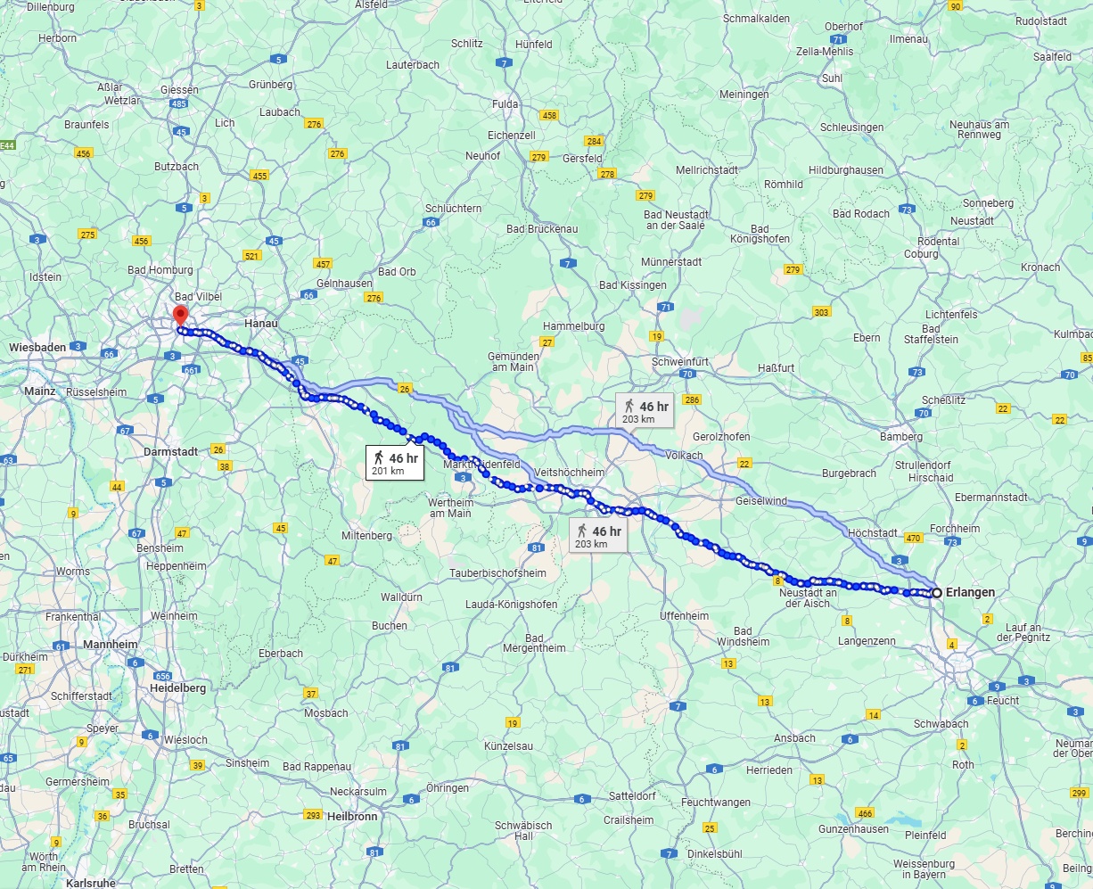 Anreise von Erlangen Zu Frankfurt am Main Über 