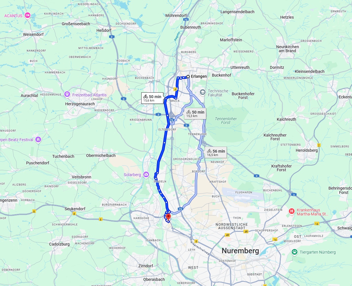 Anreise von Erlangen Zu Fürth Über 