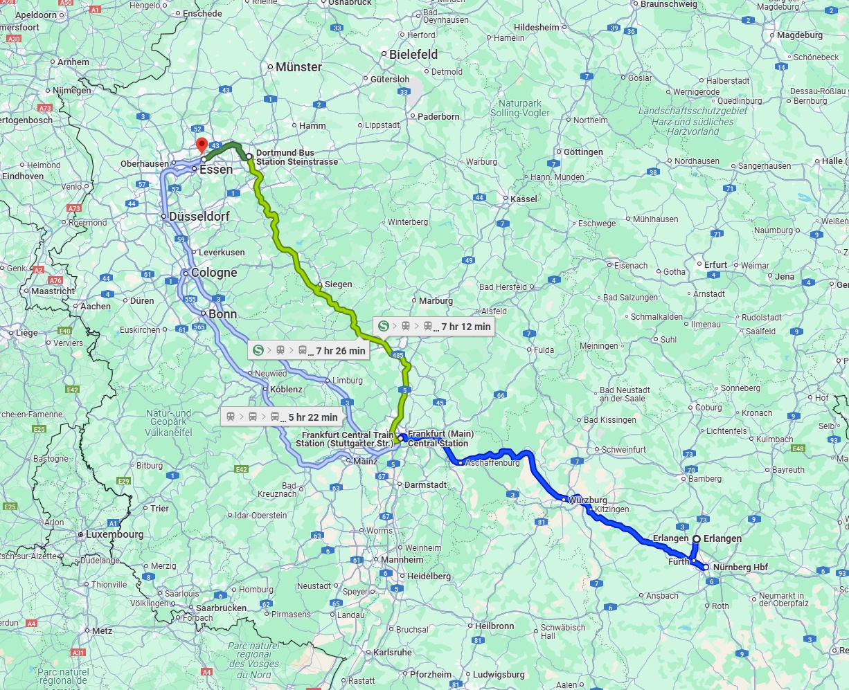 Anreise von Erlangen Zu Gelsenkirchen Über 