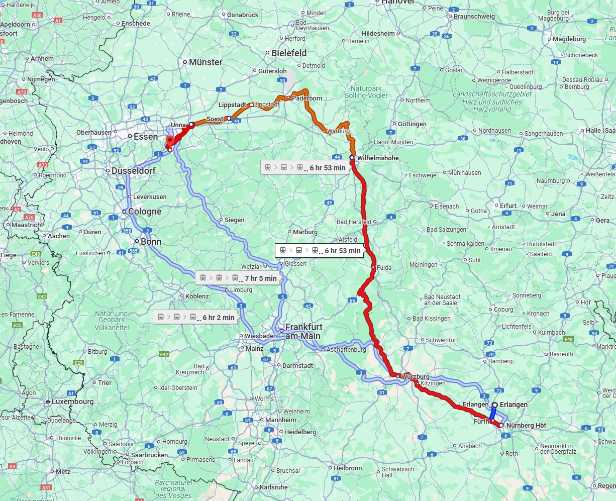 Anreise von Erlangen Zu Hagen Über 