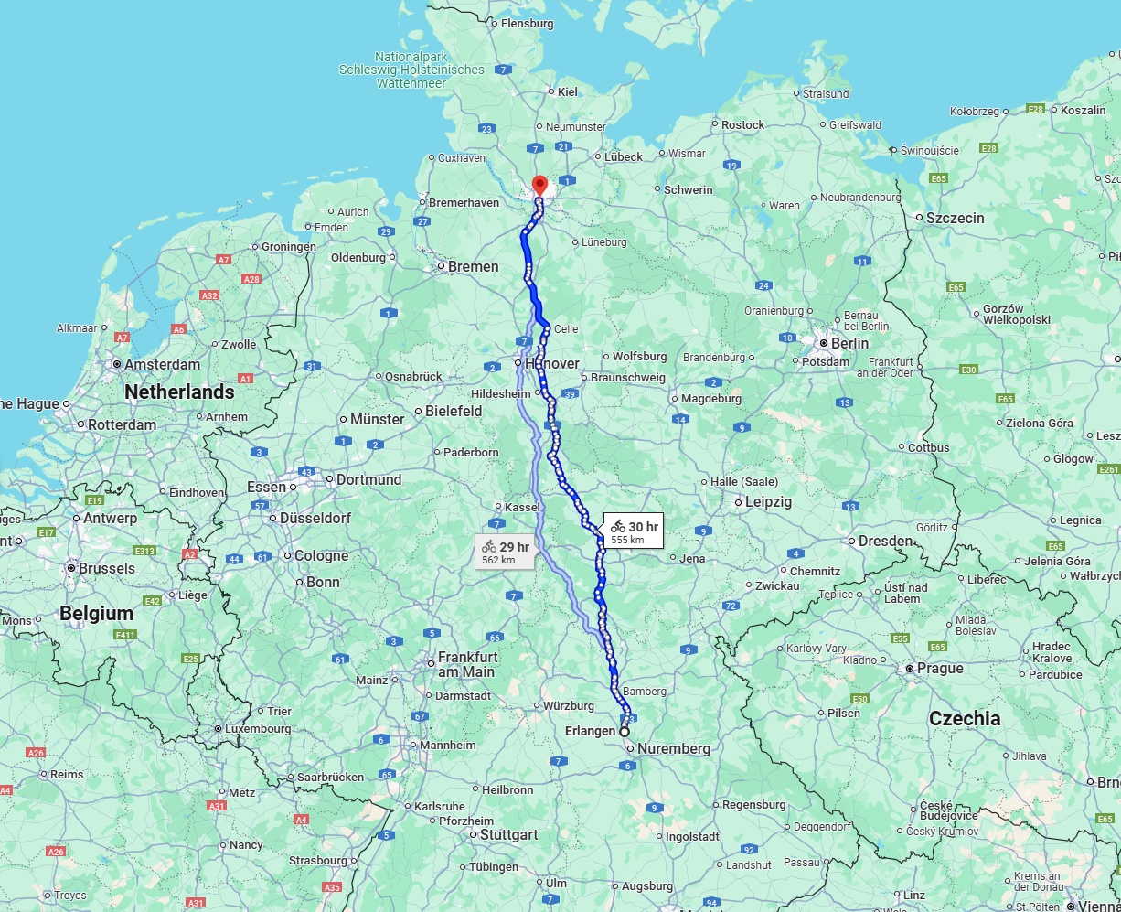 Anreise von Erlangen Zu Hamburg Über 