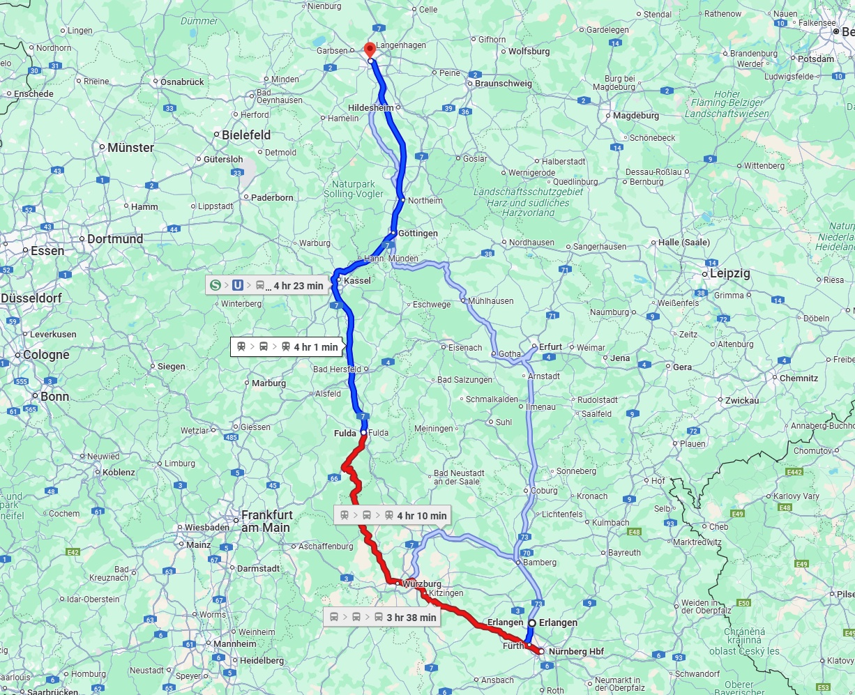 Anreise von Erlangen Zu Hannover Über 