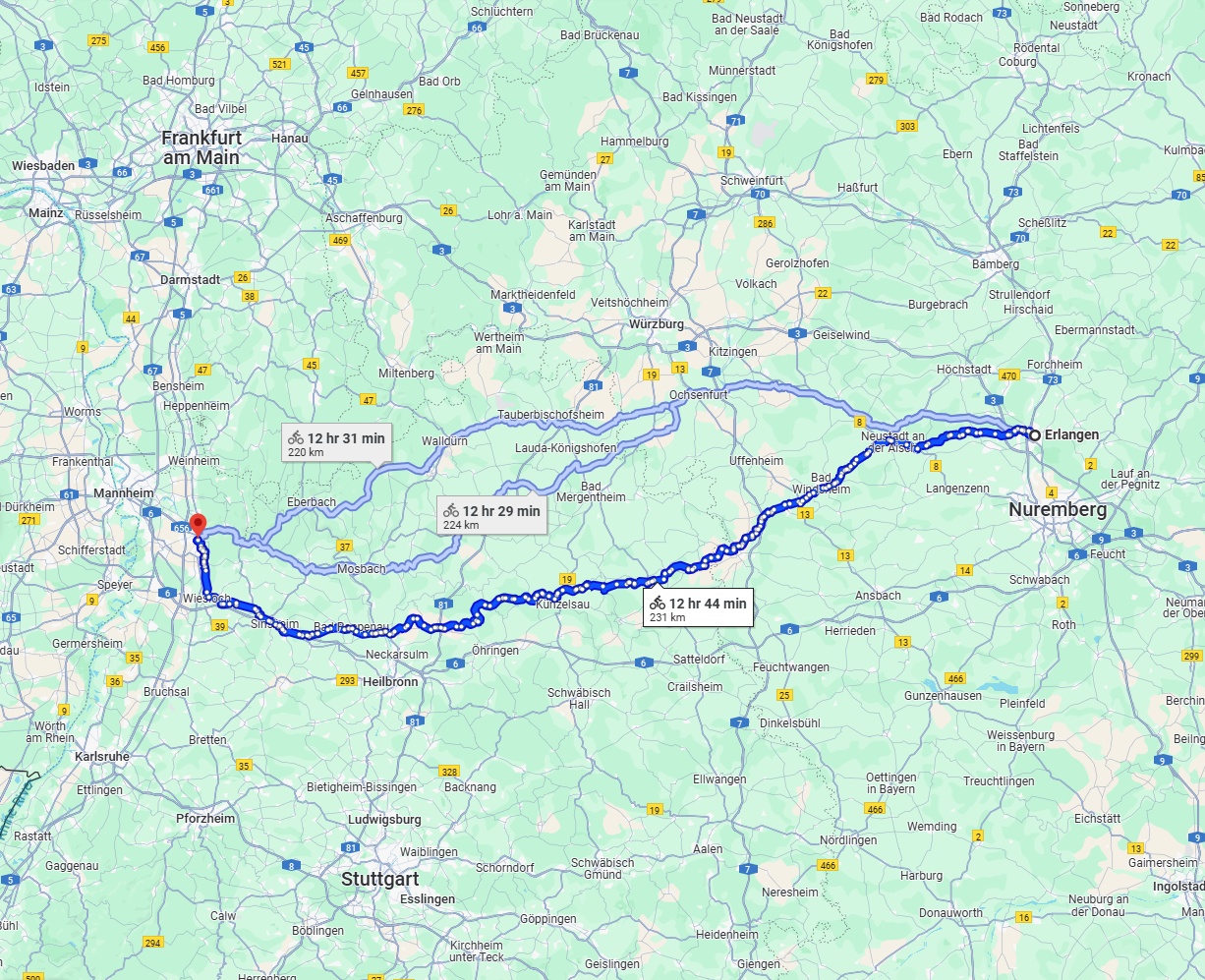 Anreise von Erlangen Zu Heidelberg Über 