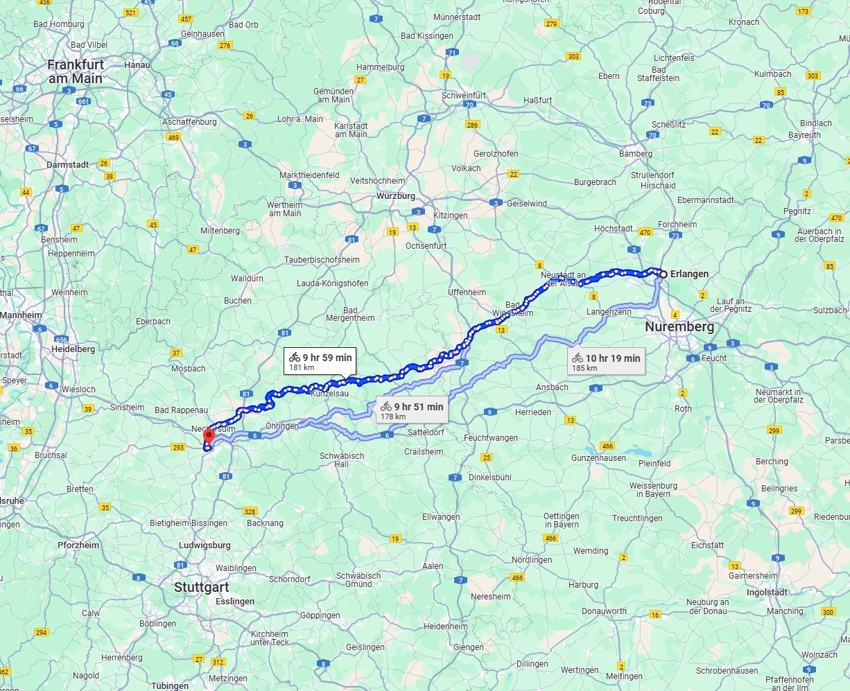 Anreise von Erlangen Zu Heilbronn Über 