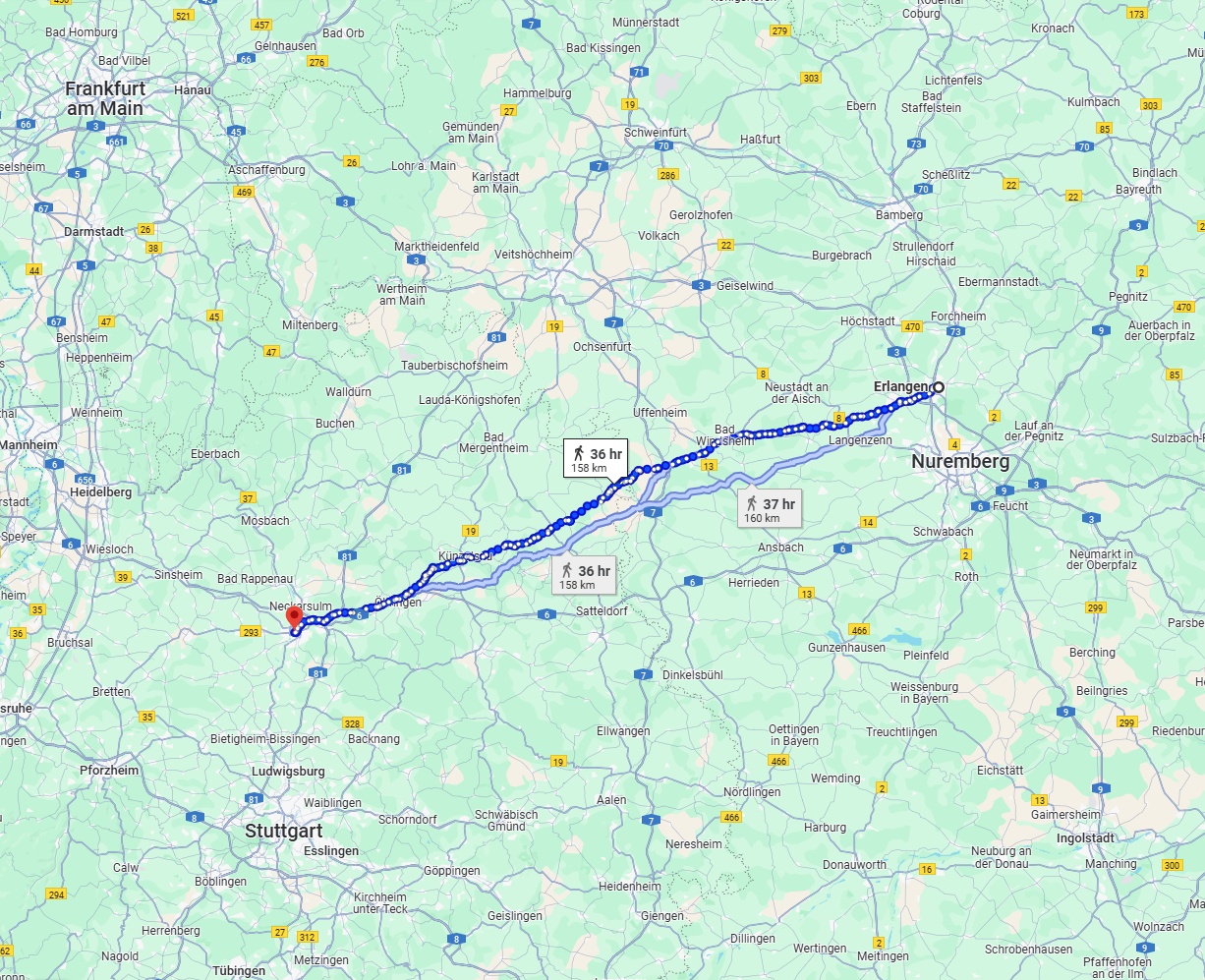 Anreise von Erlangen Zu Heilbronn Über 